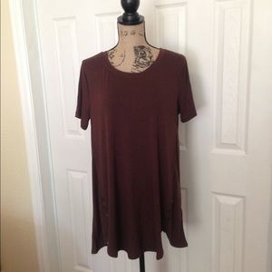 Plus-Short Sleeve Tee with Button Detail